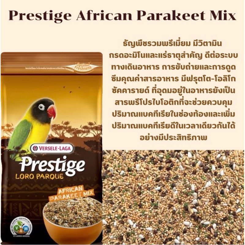 Prestige African Parakeet Mix ธัญพืชรวมพรีเมี่ยม 1 กิโลกรัม | Shopee ...