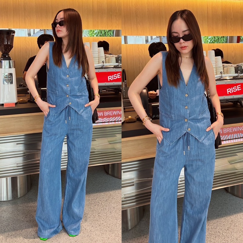 classic-denim-vest-set-670ฟรีส่ง-ที่สุดของที่สุด-รุ่นนี้ใส่ขึ้นมาแล้วหรูหรามากค่า-ให้ความคลาสสิคแบบเลิศสุดๆ-tshop