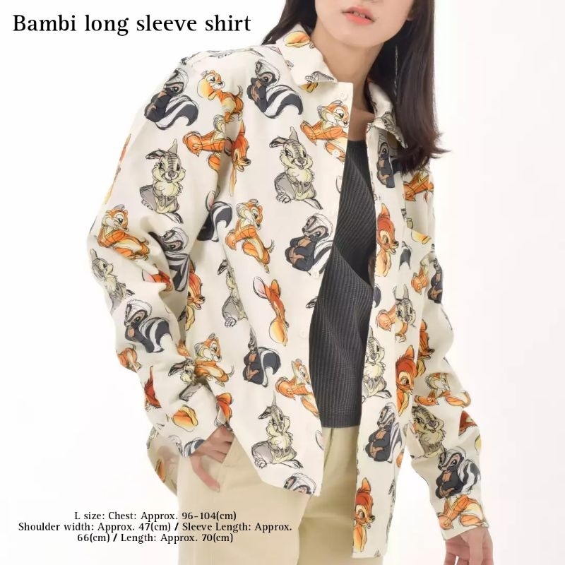 ลิขสิทธิ์-แท้-ดิสนี่ย์-อเมริกา-bambi-shirt-เสื้อเชิ๊ตดิสนี่ย์จาก-shop-disney