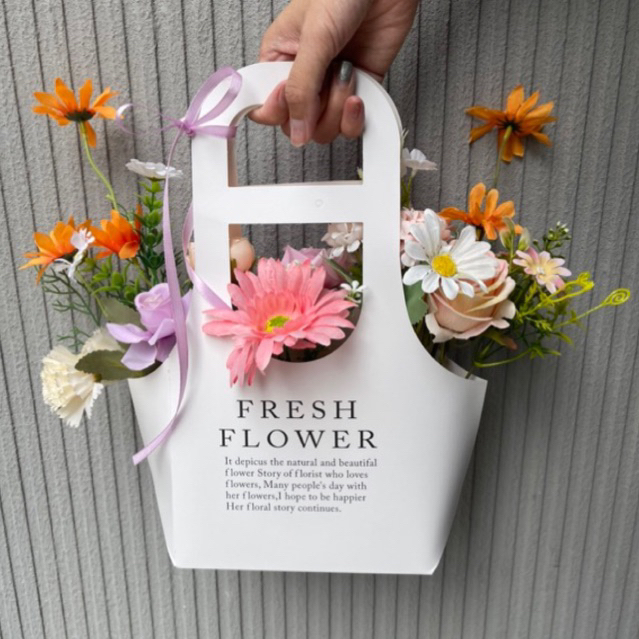 ส่งจากไทย-กล่องดอกไม้กระดาษคราฟท์สำหรับใส่ดอกไม้สำหรับจัดดอกไม้