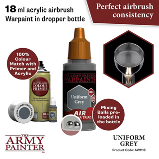 🔥มีของพร้อมส่ง🔥 Army Painter Air Uniform Grey - 18ml AP-AW1118 สีอะคริลิค สูตรพ่น กับ Airbrush Water Based Acrylic
