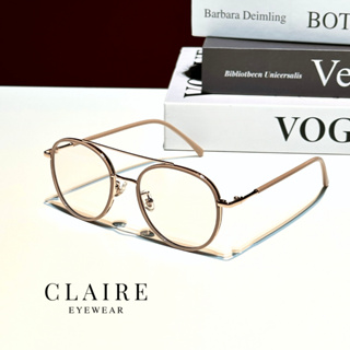 CLAIRE : (BK5) แว่นกรองแสงออกแดดเปลี่ยนสีชมพู รุ่น BK5 Brooklyn สี Rose แว่น แว่นตา แว่นกรองแสง