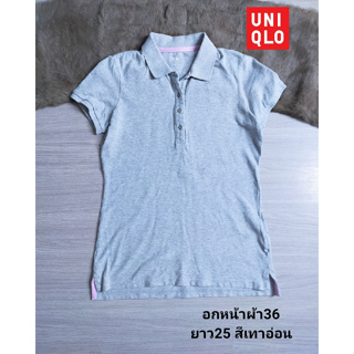 Uniqlo เสื้อคอปก เสื้อเชิ้ตแขนสั้น สีพื้น ใส่สบาย มือสองสภาพใหม่ ขนาดไซส์ดูภาพแรกค่ะ งานจริงสวยค่ะ