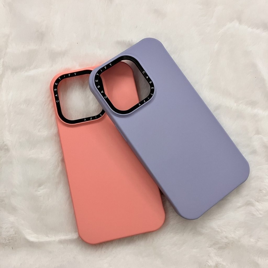 เคสสีพื้น-กำมะหยี่-silicone-นิ่ม-pink-white-purple