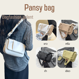 [พร้อมส่ง] กระเป๋า Pansy bag รุ่นนี้มีสายสะพายให้ 2 สาย เป็นโทนสีพาสเทล แมทช์ลุคได้หลายลุคเลย