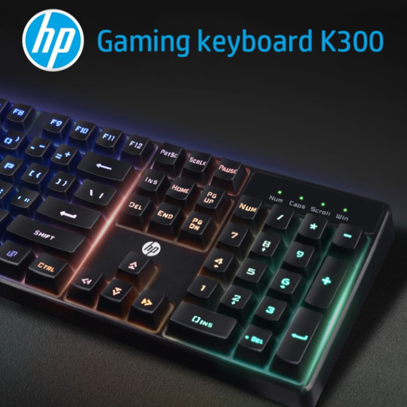 (K300) KEYBOARD (คีย์บอร์ดสาย) HP GAMING NonMechanical LEDBacklight