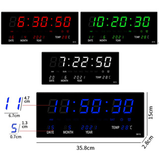 นาฬิกาดิจิตอล  (JH3615)36x15x3cm นาฬิกา ตั้งโต๊ะ LED DIGITAL CLOCK นาฬิกาแขวน นาฬิกาตั้งบนโต๊ะ