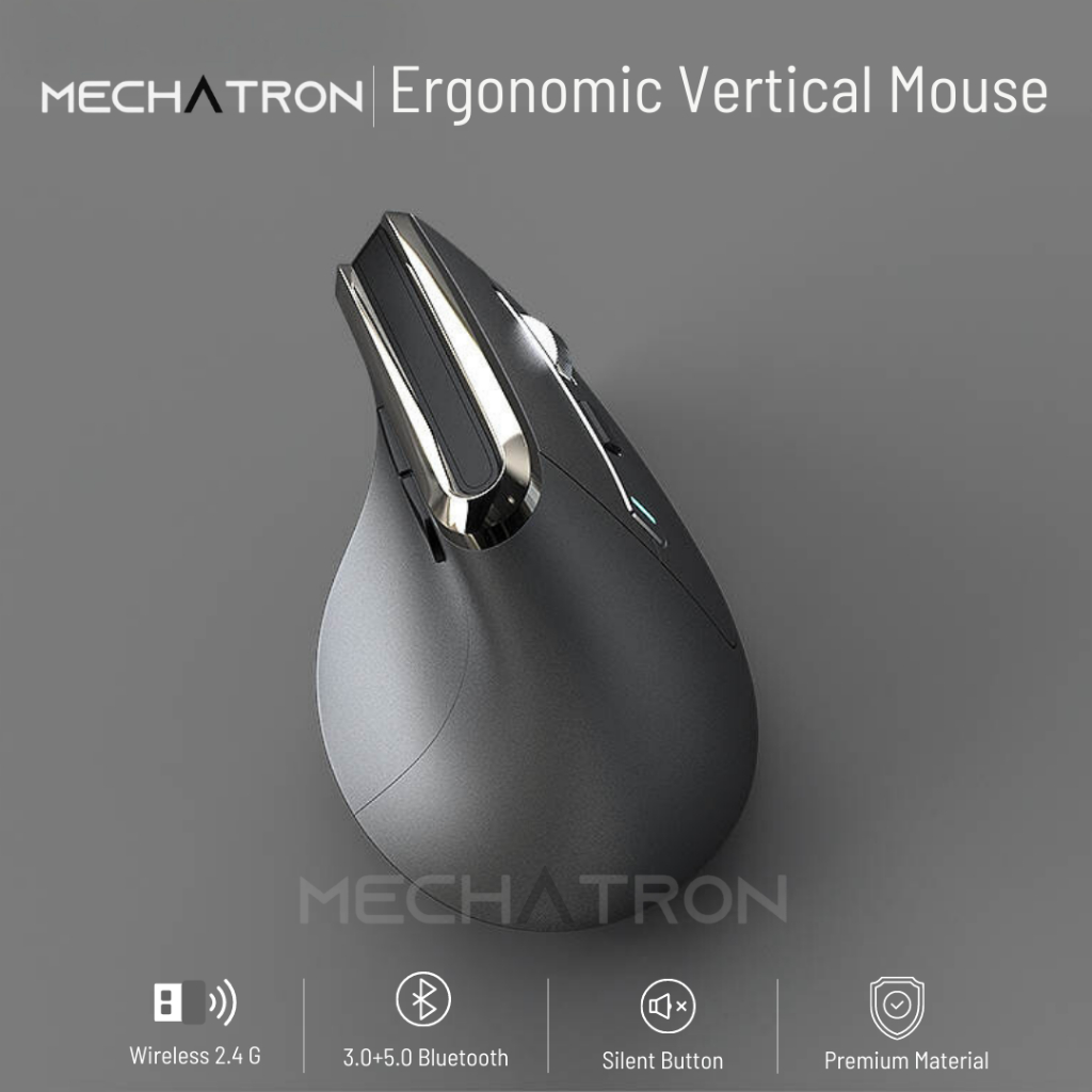 Mechatron V20 Vertical Ergonomic Wireless Mouse เมาส์ไร้สาย Bluetooth+2 ...