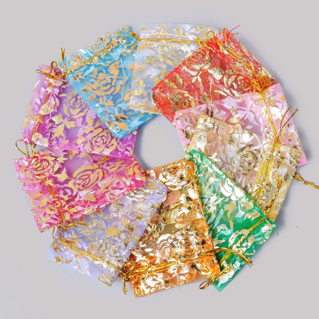 ถุงผ้าแก้ว-ถุงผ้าแก้วมีลาย-ถุงของชำร่วย-ถุงของขวัญ-มีหลายสี-มีให้เลือกหลายหลายขนาด-คละลาย-คละสี-แพ็ค-50-ใบ