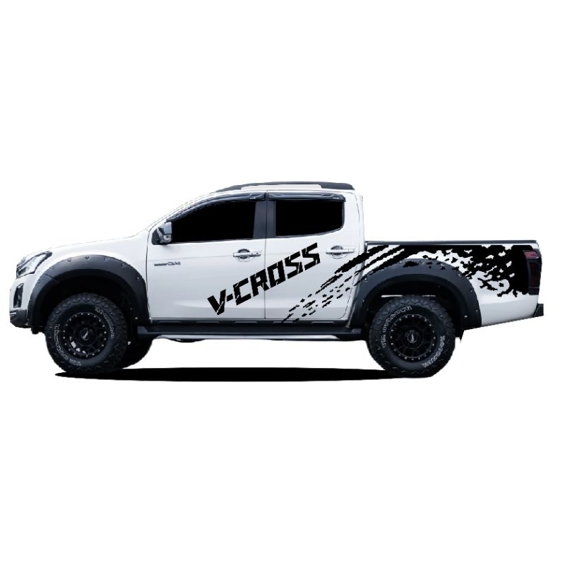 สติกเกอร์ติดรถ-isuzu-d-max-สติกเกอร์ลายโคลนสาด-v-cross-สติกเกอร์แต่งรถกระบะ