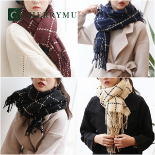 CHERRYMU รุ่น CY09ผ้าพันคอ Thick wool plaid scarf