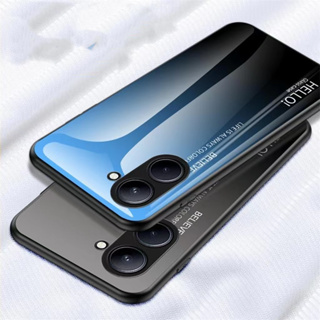 ส่งจากไทย Case Oppo Realme C33เคสไล่สี เคสกระจก ใช้สำหรับ Realme C33เคสกระจกสองสี เคสเงาไล่สี ออปโป้ C33ขอบนิ่ม TPU CASE