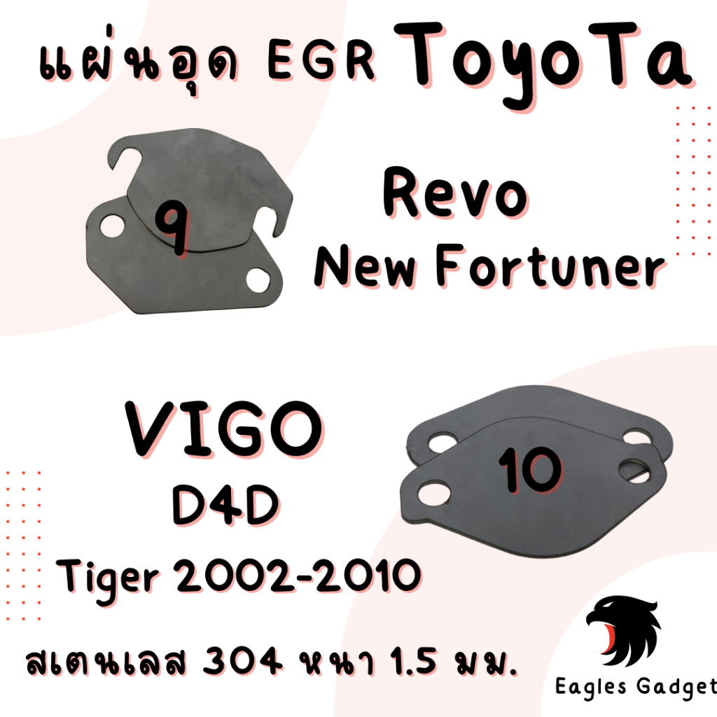 แผ่นอุด-แผ่นปิด-egr-egr-โตโยต้า-รีโว-วีโก้-toyota-revo-new-fortuner-vigo-d4d-แผ่นสแตนเลส-304-2b-สเตนเลส-ss304-sus304