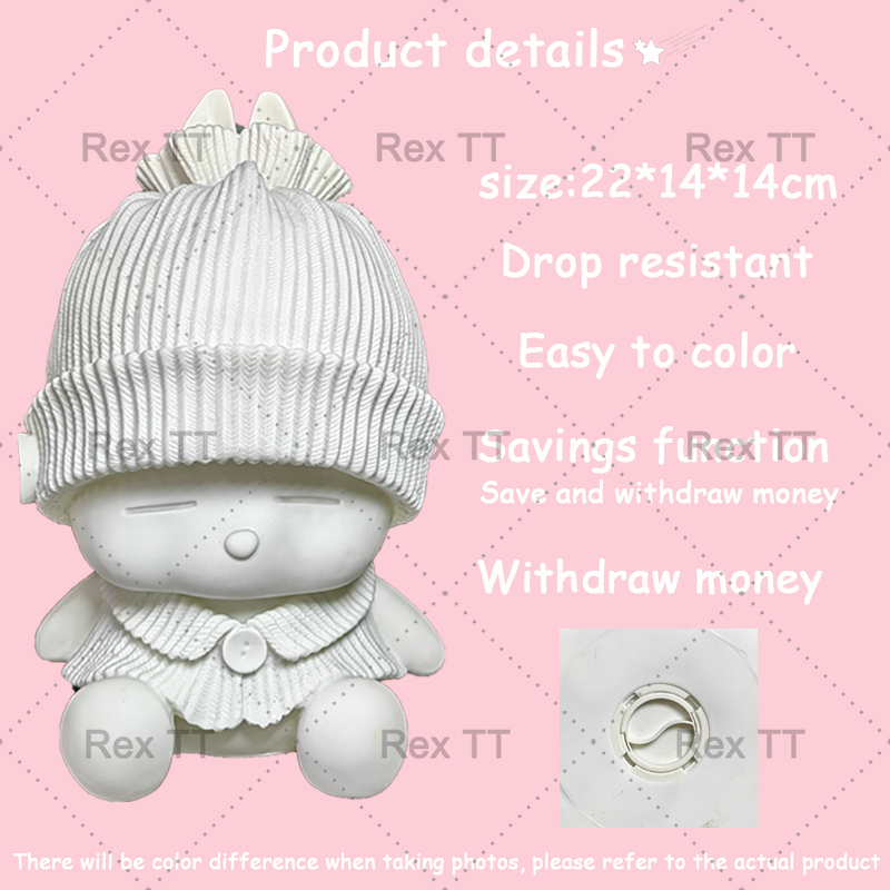 rex-tt-ตุ๊กตาปูนปลาสเตอร์-ระบายสี-diy-กระปุกออมสิน-ตุ๊กตาไวนิล-ของขวัญสำหรับเด็ก