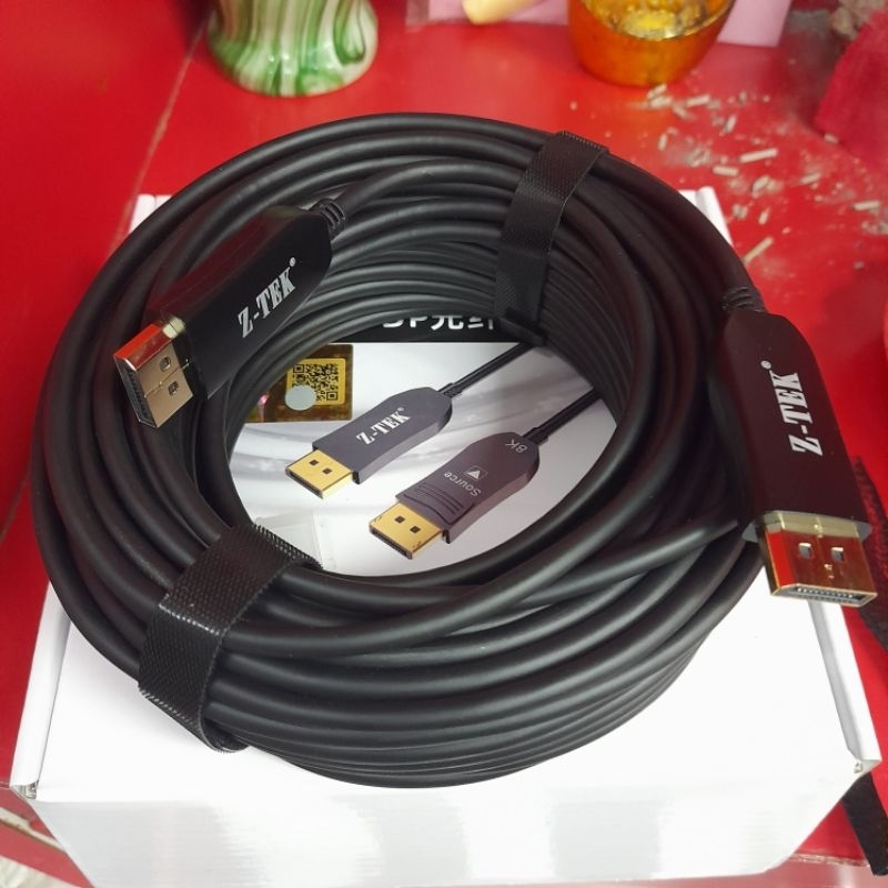 z-tek-display-port-to-display-port-fiber-cable-8k-10m-15เมตร-20m