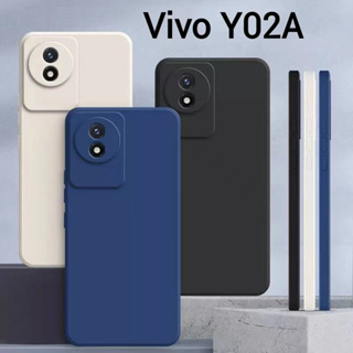 Y02T/Y02A(พร้อมส่งในไทย)เคสTPU​นิ่ม​สีพาสเทลแบบคลุมกล้องVivo Y02T/ Y02Aตรงรุ่น