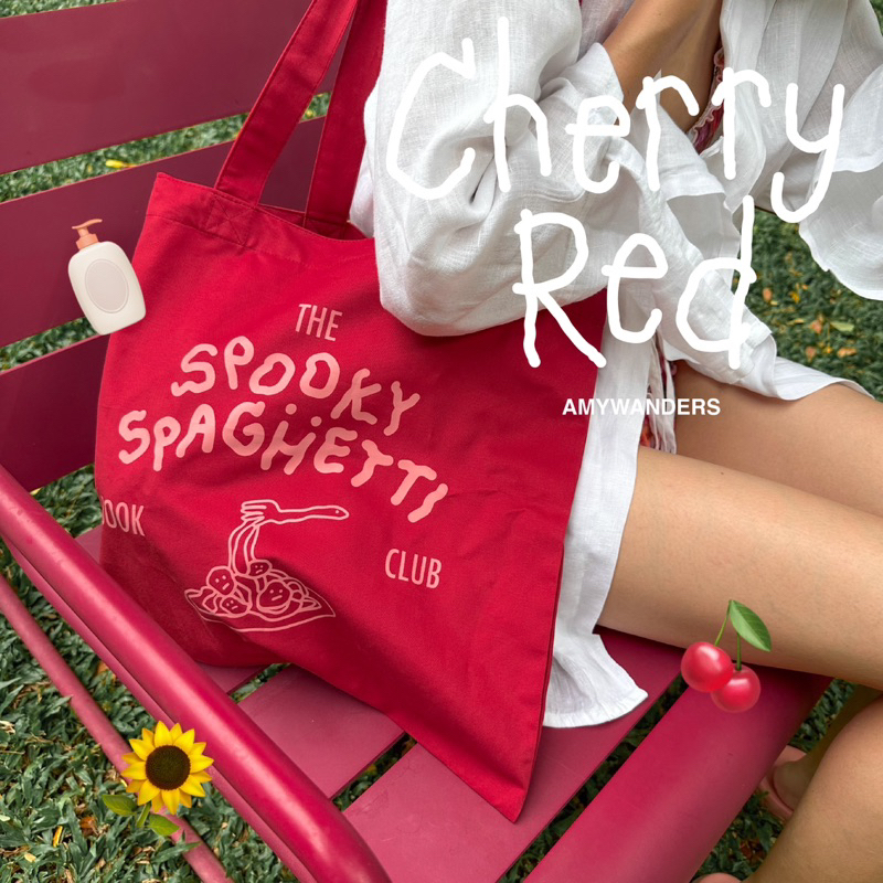 amywanders-กระเป๋าผ้า-cherry-red-wanders-tote