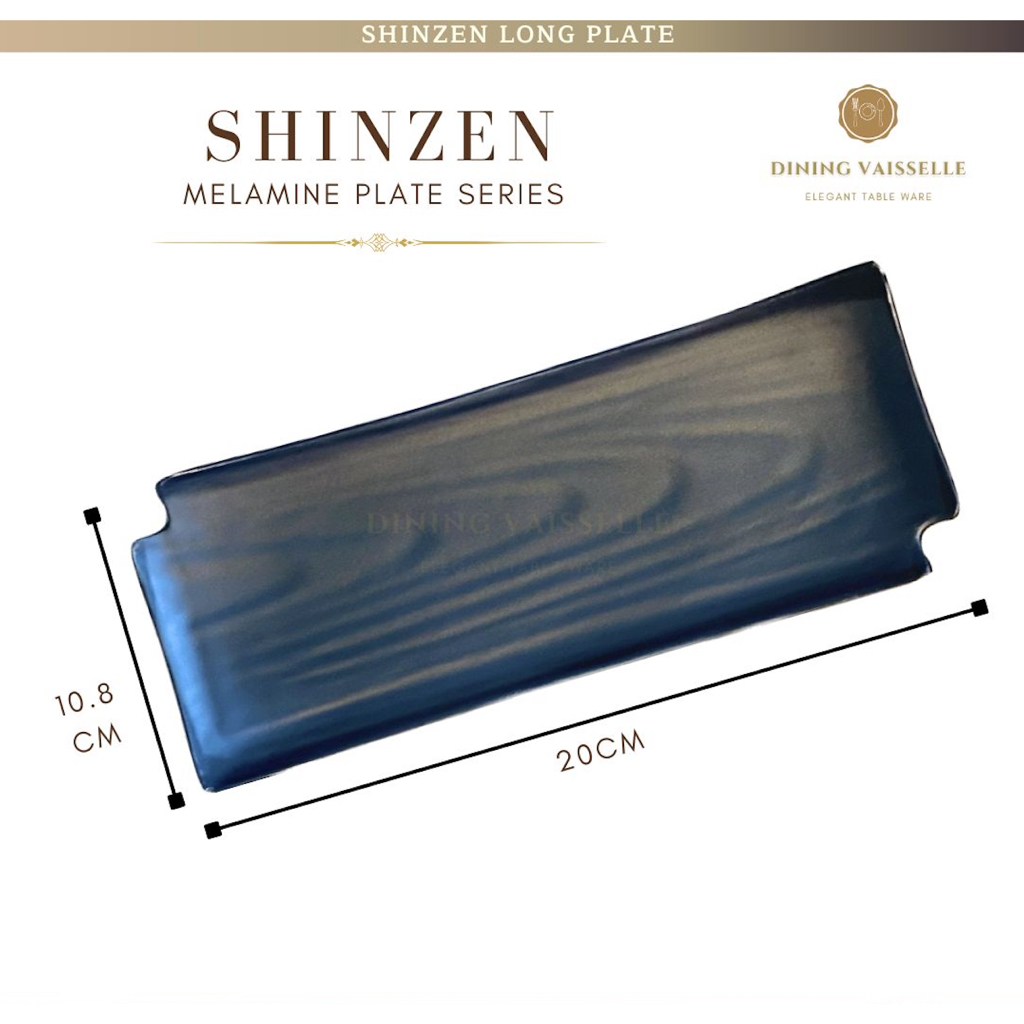 จานญี่ปุ่น-shinzen-long-plaete-จานเมลามีนแท้100-จานสีดำ-เนื้อmelamineอย่างดี-size-28-10-8-1-3cm-อุปกรณ์บนโต๊ะอาหาร