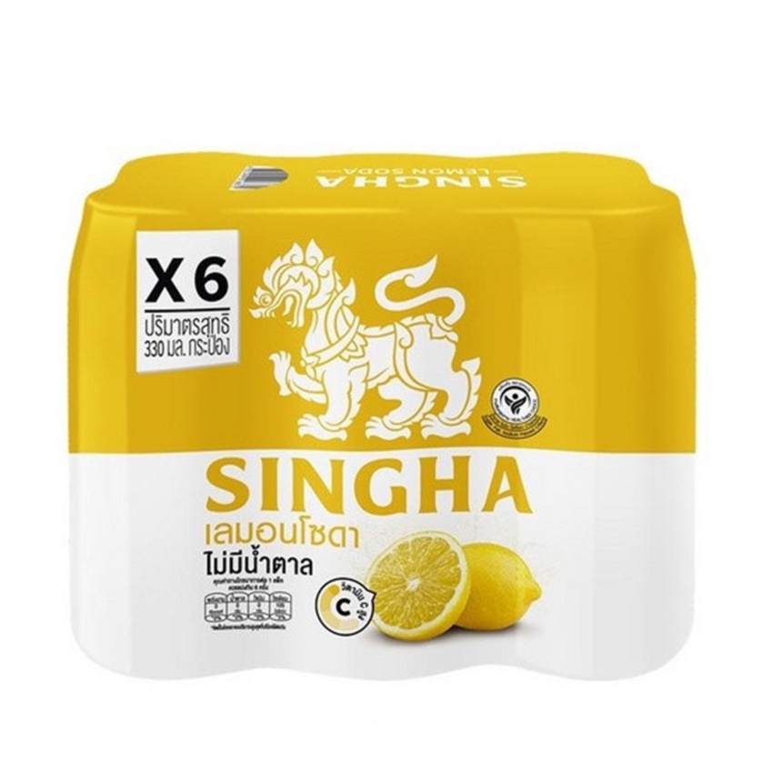 singha-สิงค์-เลม่อนโสดา-330ml-ยกแพ็ค-6กระป๋อง