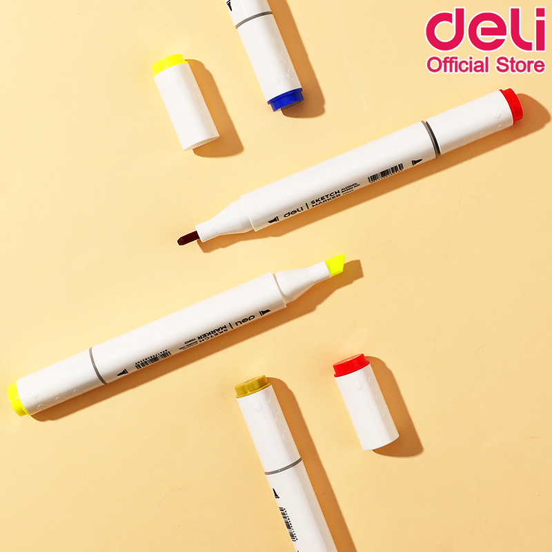 deli-70803-48-sketch-marker-48-colors-ชุดปากกามาร์กเกอร์-2-หัว-48-สี-มาร์กเกอร์-สี-สีวาดรูป-อุปกรณ์วาดรูป-เครื่องเขียน-อุปกรณ์การเรียน