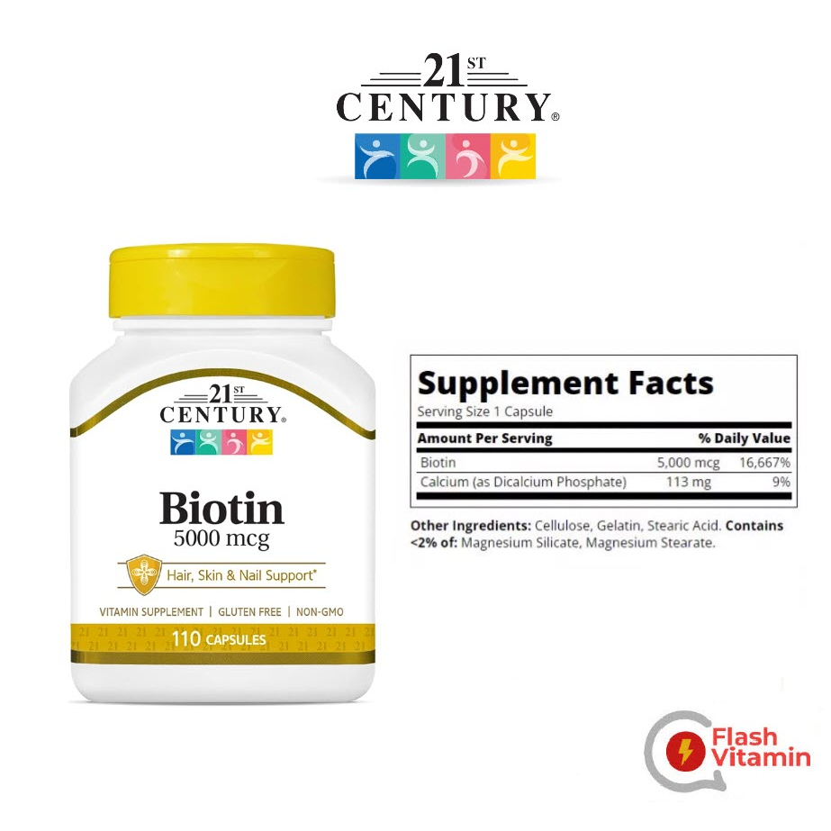 พร้อมส่ง-21st-century-biotin-ไบโอติน-800-mcg-5-000-mcg-10-000-mcg