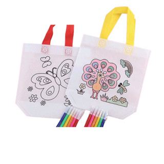 โปรโมชั่น : ถุงผ้าระบายสี DIYแถมสีเมจิก 6สี กระเป๋าผ้าระบายสี กระเป๋าผ้า ECO กระเป๋าแฮนด์เมด กิจกรรมสำหรับเด็ก เสริมสร้างพัฒนาการเด็ก ศิลปะ ของชำร่วย ชุดระบายสี ของเล่นสำหรับเด็ก♥︎UKI stationery♥︎TOY-05