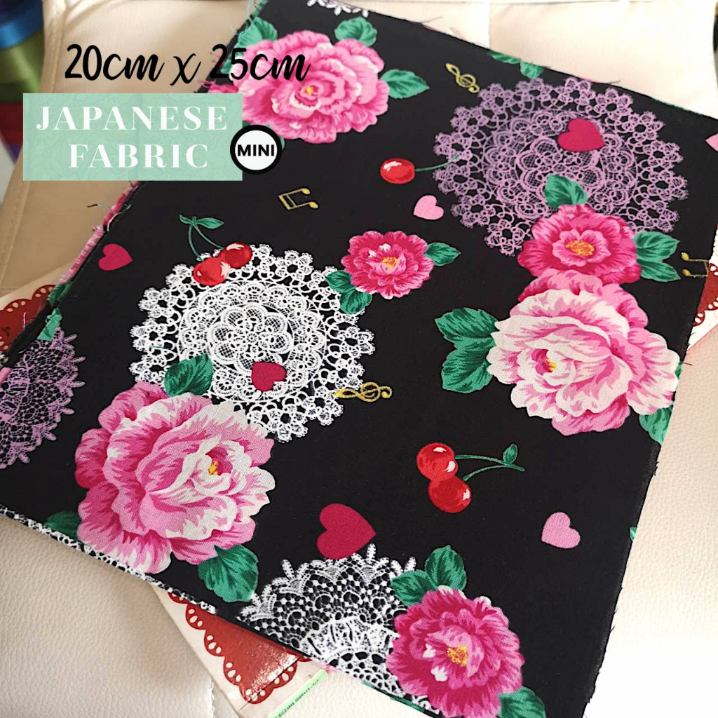 ผ้า-นำเข้าจากญี่ปุ่น-ผ้าคอตตอน-japanese-fabric-by-designer-ขนาดตัดแบ่ง-ชิ้นเล็กจิ๋ว-สำหรับงานกระเป๋า-งานควิลท์-งานต่อผ้า