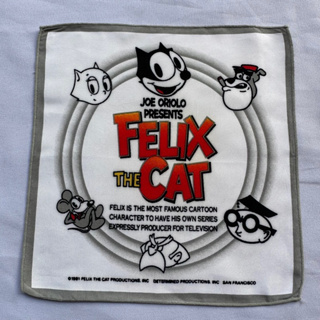 Felix the cat ผ้าเช็ดหน้า ฟิลิกส์เดอะแคท วินเทจ