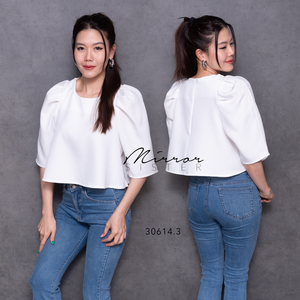 ป้าย-mirrorsister-30614-3-เสื้อไหล่ยก-สวยทรงเก๋-ใส่ได้บ่อยไม่มีเบื่อ-แมชกับอะไรก็ดูดี