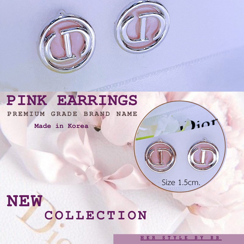 ต่างหูแบรนด์เนมเกรดพรีเมียม-earrings-แบบสั้นติดหู