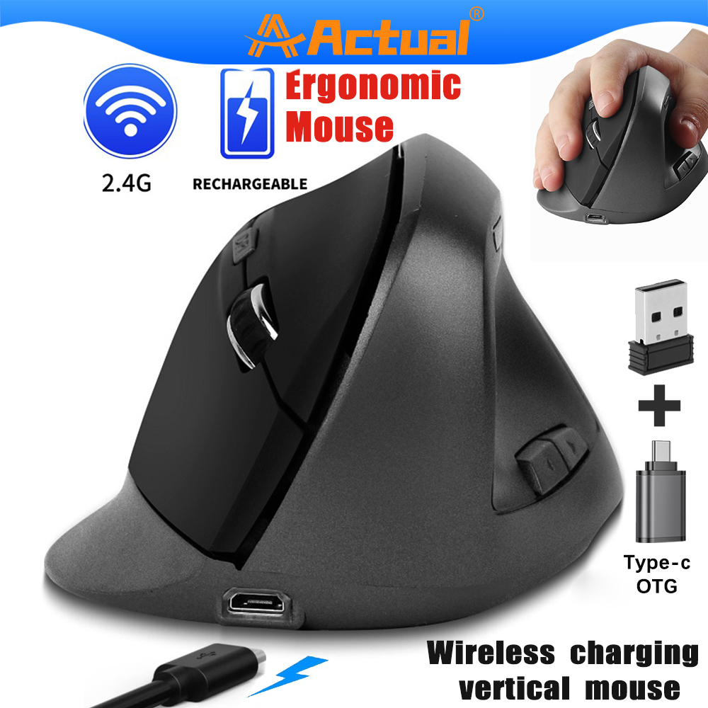 wireless-vertical-mouse-black-เมาส์ไร้สาย