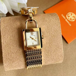 (ผ่อน0%) นาฬิกา 🌼Tory Burch🌼 🌼Surrey Two-Hand Gold-Tone Stainless Steel Watch สายแพ สแตนเลส สีทอง TBW7100