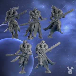 Silver Moon Daughters - Moon Blades -High quality and detailed 3d print miniature war game - DakkaDakkaStore