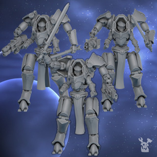 Silver Moon Daughters - Exosuit squad -High quality and detailed 3d print miniature war game - DakkaDakkaStore