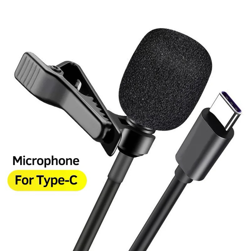 mini-usb-type-c-ไมโครโฟนสำหรับโทรศัพท์มือถือแล็ปท็อปพูดใน-lecture-1-5m-วงเล็บคลิปเสียงเสียงไมโครโฟน