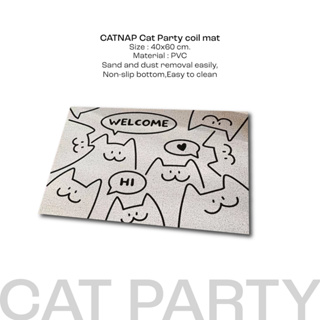 [CATNAP] พรมดักฝุ่น ลาย Cat Party ขนาด 40x60 cm.