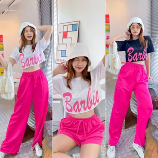 ราคาและรีวิวNEW💓 BARBIE SET ชุดเซ็ทเสื้อ+กางเกงลายบาร์บี้ฮิตสุดๆ🔥พร้อมส่ง