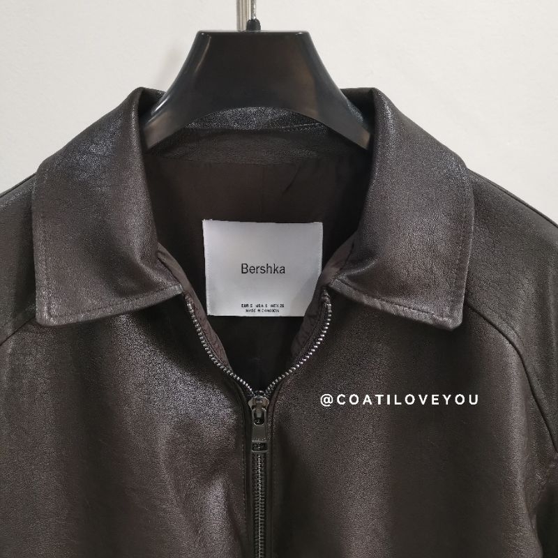 bershka-faux-leather-dad-fit-jacket-brown