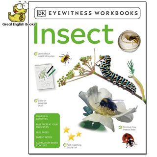 (ใช้โค้ดรับcoinคืน10%ได้) พร้อมส่ง *ลิขสิทธิ์แท้ Original* หนังสือกิจกรรมเกี่ยวกับแมลง  Eyewitness Workbooks Insect ปกอ่อน Paper หนังสือภาษาอังกฤษ by GreatEnglishBooks