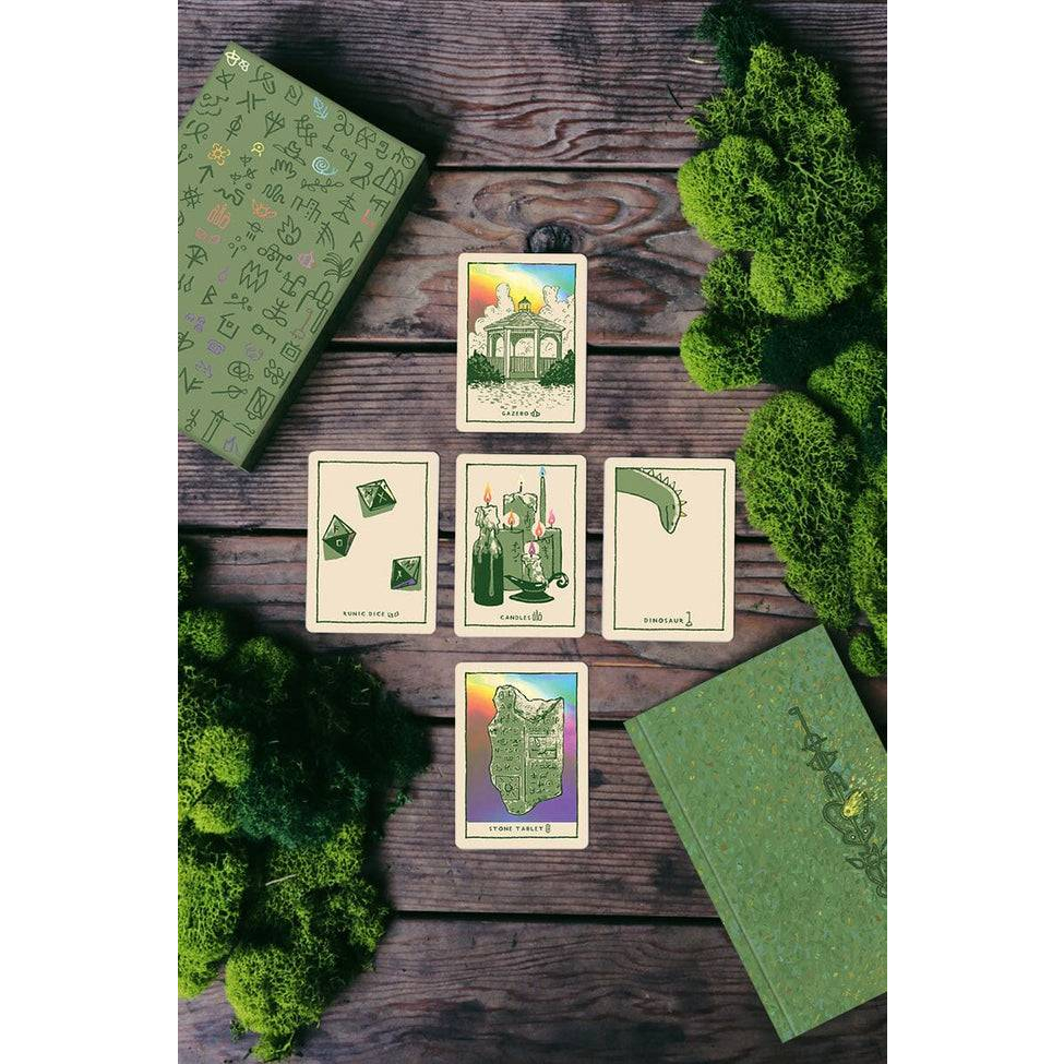ไพ่ทาโรต์-ไพ่ยิปซี-ไพ่ออราเคิล-tarot-oracle-cards-green-glyphs-oracle-deck-ของใหม่-ของแท้-100