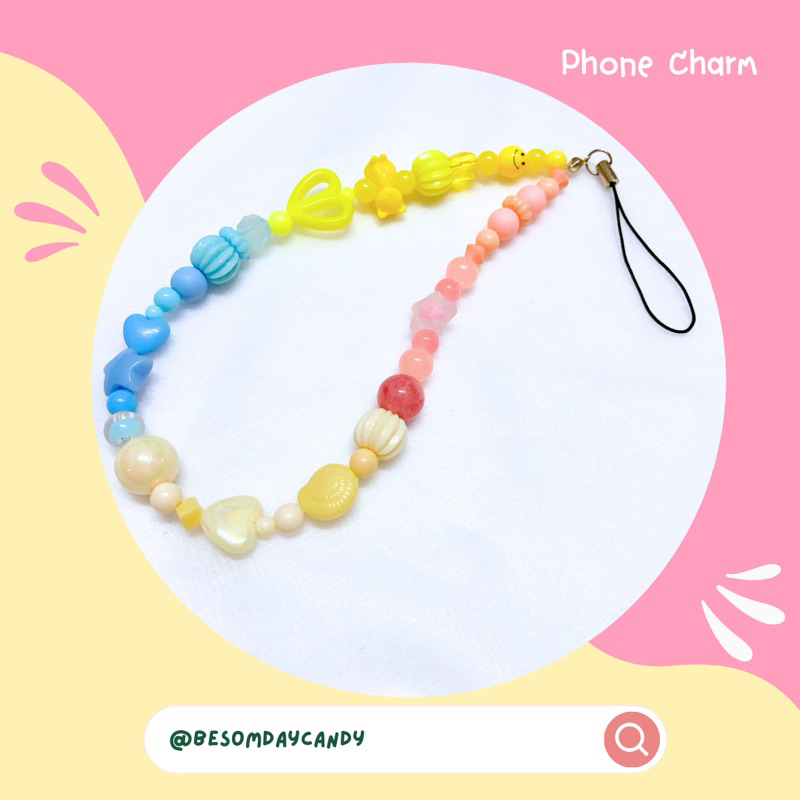 phone-charm-สายห้อยโทรศัพท์มือถือ-คัลเลอร์ฟูล-แฮนด์เมด