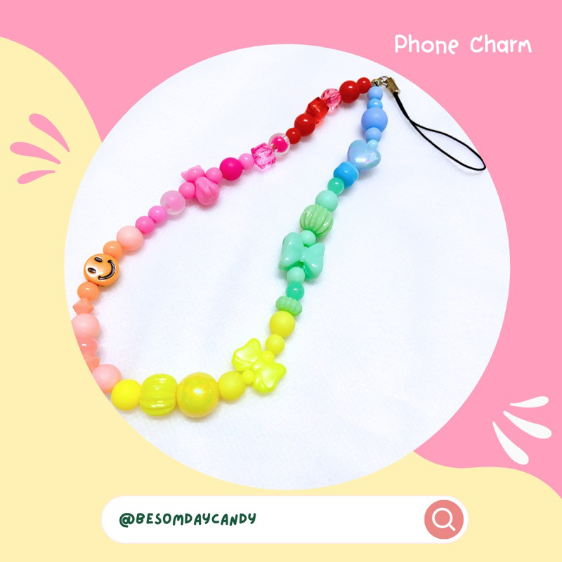 phone-charm-สายห้อยโทรศัพท์มือถือ-คัลเลอร์ฟูล-แฮนด์เมด