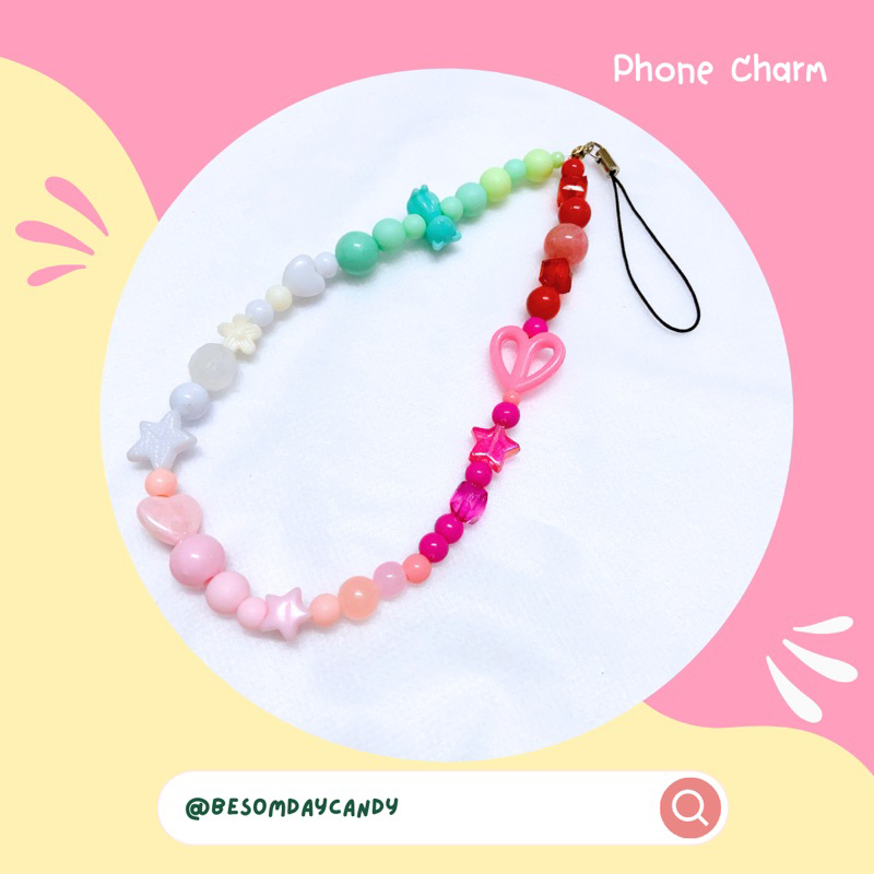 phone-charm-สายห้อยโทรศัพท์มือถือ-คัลเลอร์ฟูล-แฮนด์เมด