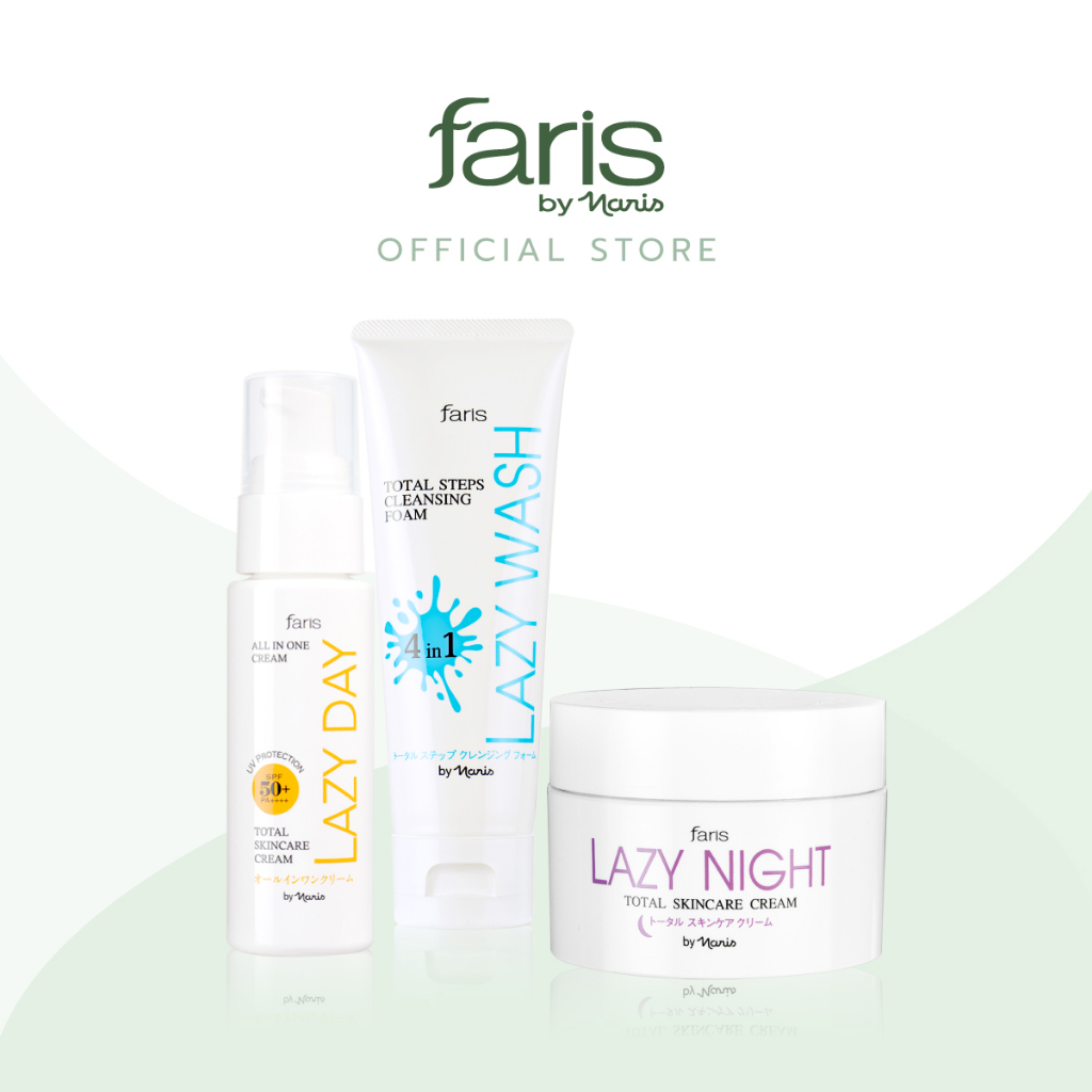 lazy-series-faris-by-naris-lazy-wash-foam-100-g-lazy-day-cream-45-ml-lazy-night-cream-50-g