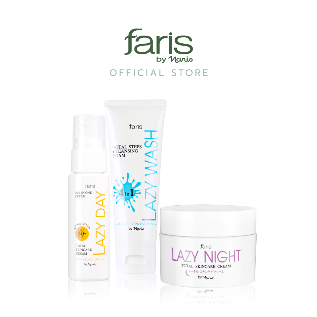 lazy-series-faris-by-naris-lazy-wash-foam-100-g-lazy-day-cream-45-ml-lazy-night-cream-50-g