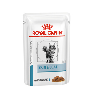 Royal Canin Skin&amp;Coat Cat Pouch อาหารเปียกแมว อาหารแมวที่มีผิวแพ้ง่าย อายุไม่เกิน 7 ปี  ขนาด 85 g x 12 ซอง