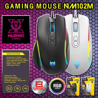 NM102M RGB LIGHTING ERGONOMIC DESIGN  เมาส์เกมมิ่ง ประกันศูนย์ไทย 1 ปี เม้าส์คอม