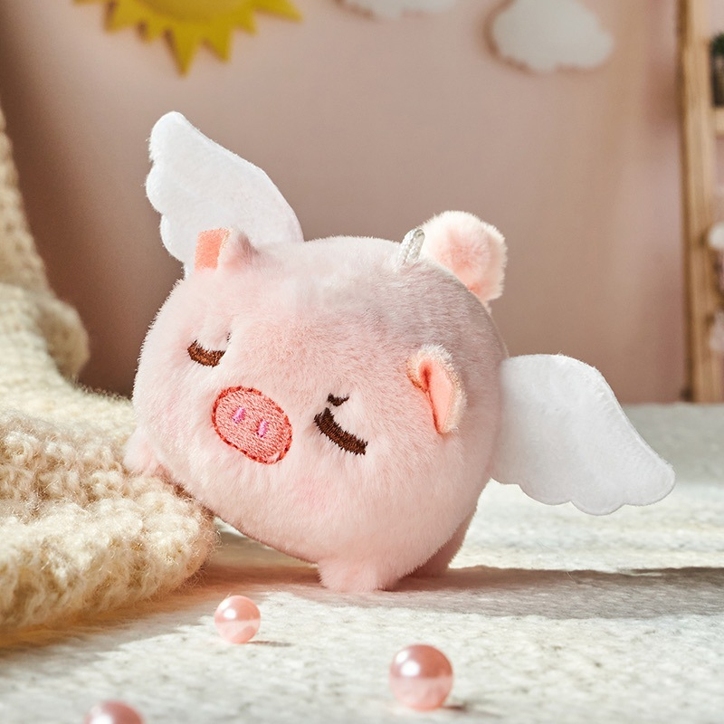 พร้อมส่ง-ตุ๊กตากระดิกหางได้-ตุ๊กตาพวกกุญแจ-ตุ๊กตาน่ารัก-หมูบินกระดิกหาง-ตุ๊กตาแมว-มีเก็กปลายทาง-ขนนุ่ม-พวงกุญแจ