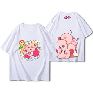 ราคาถูก สนุกสนานกับเกม Kirbys Dream Land Exploration ในชุดเสื้อยืดผ้าฝ้ายฤดูร้อนสำหรับผู้ชายและผู้หญิงแขนสั้น เสื้อคู่