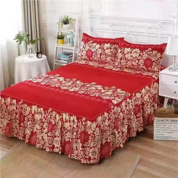 เตียงกระโปรงเตียงปกประเภทเตียงปกลูกไม้แผ่นเตียงกันฝุ่นป้องกันการลื่นปกชิ้นเดียว1-5เมตร1-8เมตรเตียง